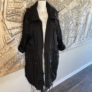 Kenneth Cole -Long Hooded Black Jacket XL
